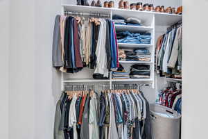 View of walk in closet