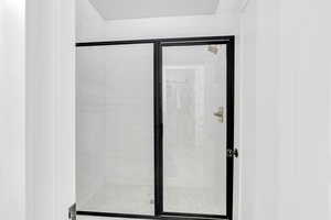 Bathroom with a shower stall