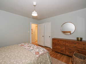 Bedroom featuring light wood-style floors