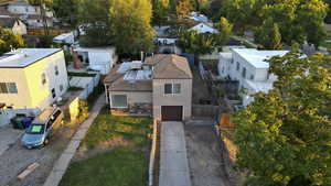 Aerial perspective of suburban area