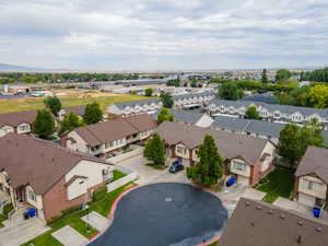 Aerial perspective of suburban area