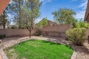View of fenced backyard