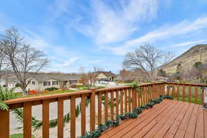 Deck with a residential view