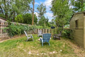 View of fenced backyard