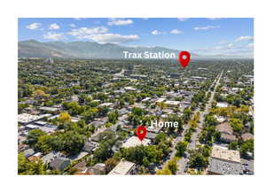 Bird's eye view South to Trax station