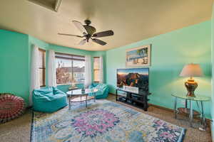 Yoga room that overlooks pool