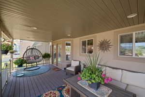 TREX deck featuring outdoor lounge area