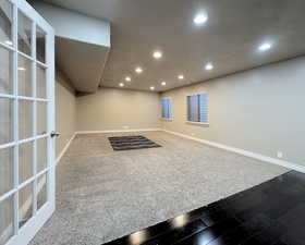 Large family room with bar/kitchenette area