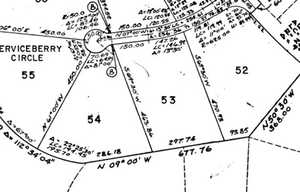 Map showing property parcels