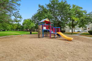 Community play area with a yard