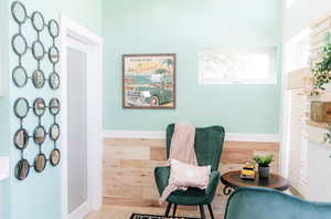 Living area featuring wood finished floors