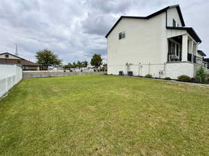 View of fenced backyard