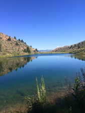 Water view with a mountainous background