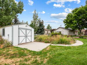 Large Garden Shed with shelving and hooks for everything, Garden area and back of 2nd Garage/Shop