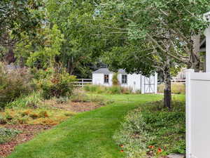 View of east side yard to the back