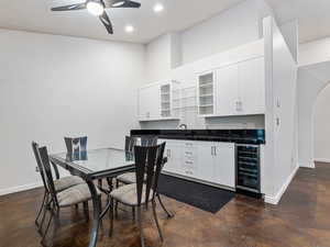 Large Dining Area with Butler style storage, extra sink and fridge