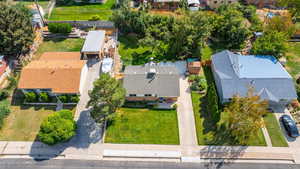 Aerial view of residential area