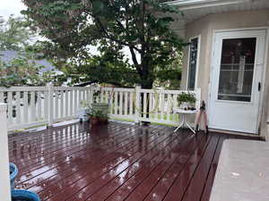 View of wooden deck