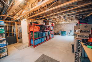 View of unfinished basement