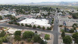 Aerial view of a mountainous background