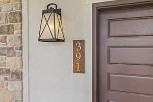 Exterior view of stone siding