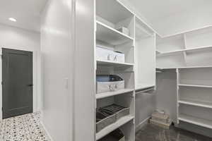 View of walk in closet