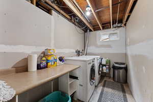 Washroom with washer and dryer
