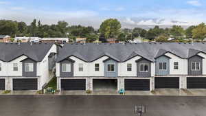 Aerial view of residential area