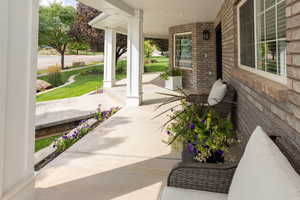View of covered porch