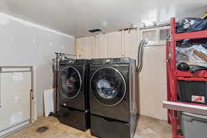 Laundry area with independent washer and dryer