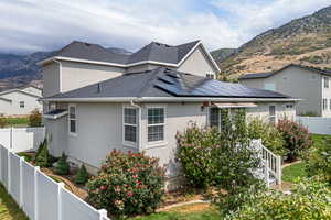 mountain views from private backyard with professional landscaping