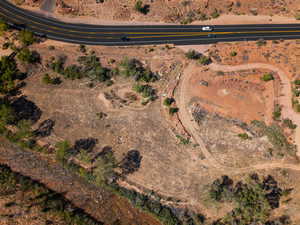 Aerial view of property's location featuring rural landscape