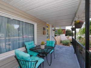 View of covered porch