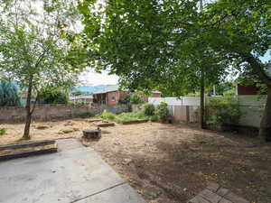 View of fenced backyard
