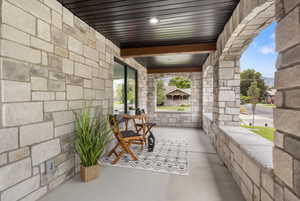 View of very large covered porch