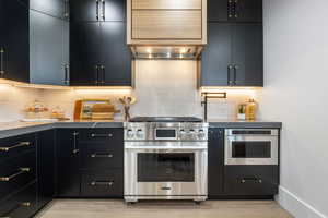 Kitchen all new chef's quality stainless steel appliances, along with hard wood floors, and timeless backsplash