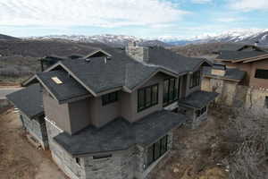 Aerial view of a mountainous background