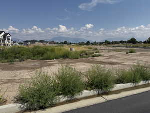 View of yard with a mountain view