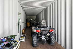 Storage container with solar lighting.