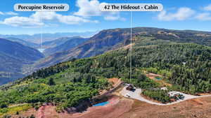 Mountain view with a heavily wooded area