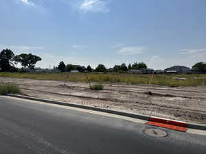 View of asphalt street with curbs