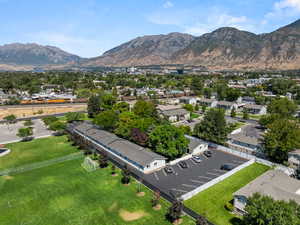 Aerial view looking north east of the property.