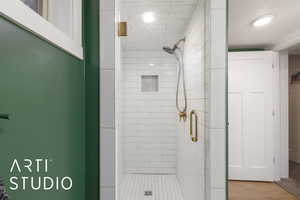 Full bathroom with a stall shower
