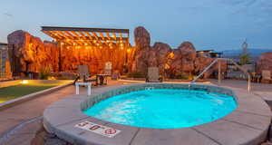View of swimming pool with a patio area and a swimming pool