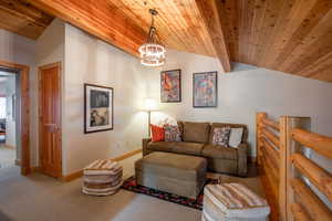 Upstairs living room with pull out couch