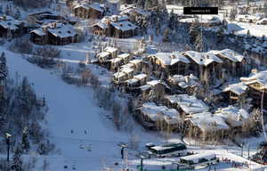 View of snowy Trails End 503 aerial view