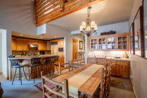 Dining room, kitchen, wet bar, breakfast bar