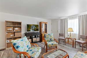 Living area featuring wood finished floors