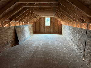 View of unfinished attic 360 sq. ft.