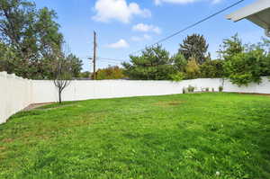 View of fenced backyard